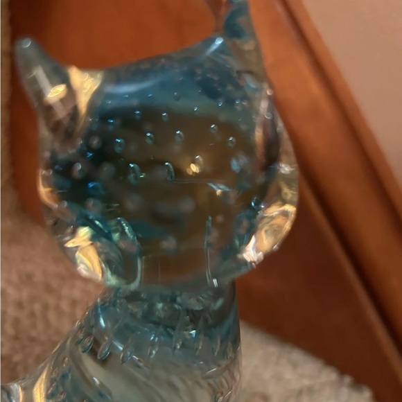 Vintage Elegant Murano Glass Cat Figurine - Blue - Picture 2 of 15